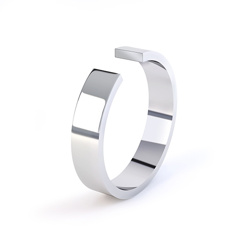 Flat Profile Wedding Ring Side View 