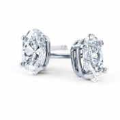 Melusine 4 Claw Oval Diamond Earring 