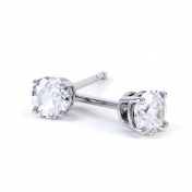 Madigan 4 Claw Round Diamond Stud Earrings