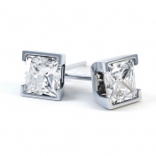 Mabel Part Rubover Princess Diamond Earrings 