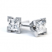 Phoebe Split Rubover Princess Diamond Earrings  
