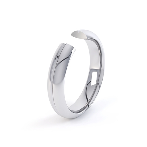 Grooved Court Wedding Ring Side View
