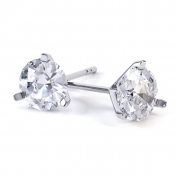 Seane 3 Claw Round Diamond Earring 