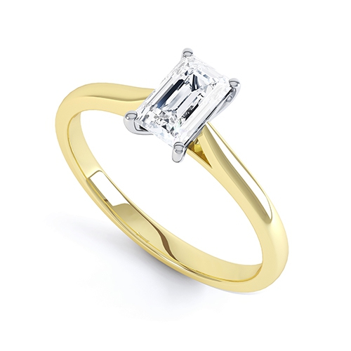 Cyra Yellow Gold Emerald Engagement Ring
