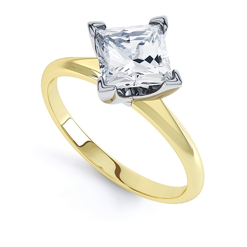 Karina Yellow Gold Princess Cut Diamond Ring
