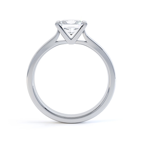 Cybele Part Rub Over Princess Cut Ring Side View 