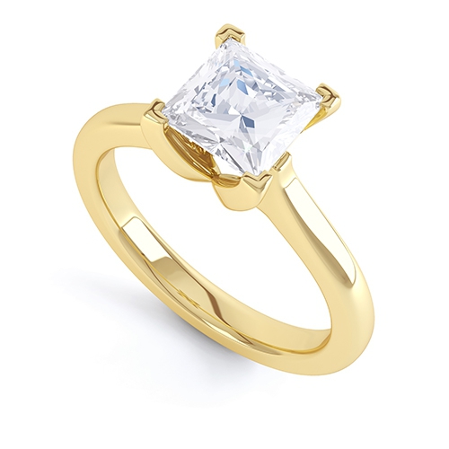 Marissa Yellow Gold Princess Cut Diamond Ring