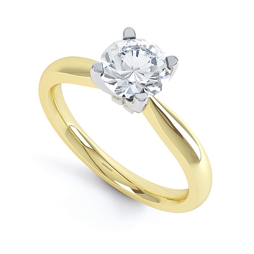 Aurora Yellow Gold 4 Claw Engagement Ring