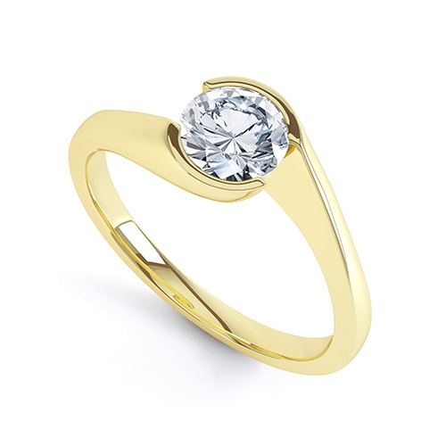 Helena Yellow Gold Twist Diamond Ring