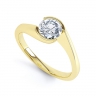 Helena Yellow Gold Twist Diamond Ring thumbnail