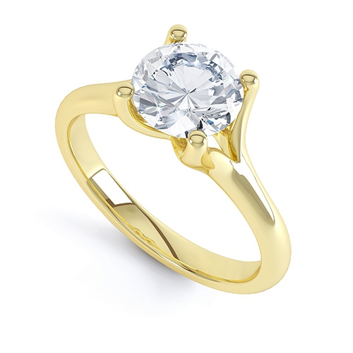 Mindel Yellow Gold Single Stone Diamond Ring