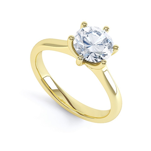 Harmony Yellow Gold Single Stone Diamond Ring 