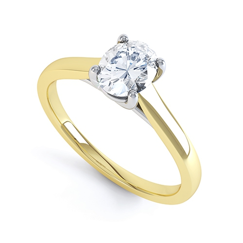 Rialta Yellow Gold Oval Diamond Ring 