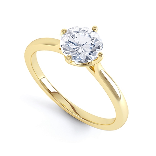 Ophelia Yellow Gold Solitaire Diamond Ring 