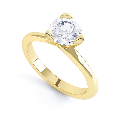 Freya Yellow Gold Rubover Set Engagement Ring