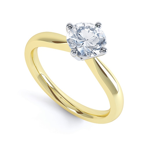 Ariana Yellow Gold Single Stone Diamond Ring