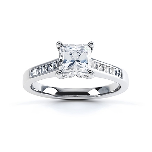 Elowen Princess Cut Ring Front View