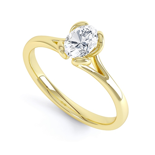 Jasmin Yellow Gold Oval Diamond Engagement Ring