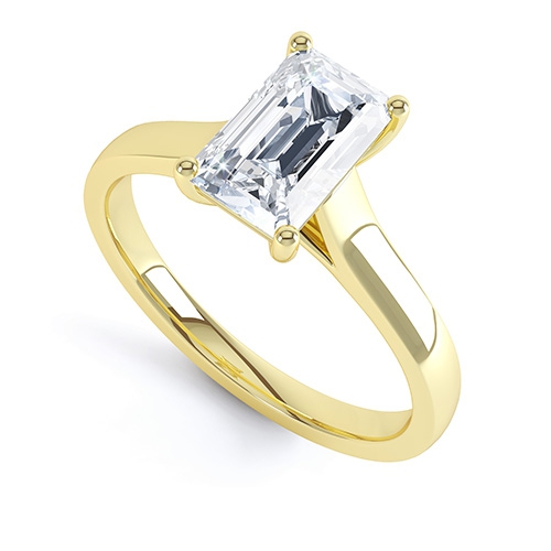 Rina Yellow Gold Emerald Diamond Engagement Ring