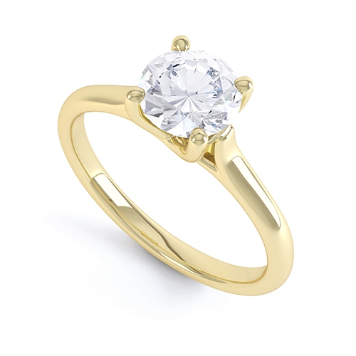 Miranda Yellow Gold 4 Claw Diamond Ring