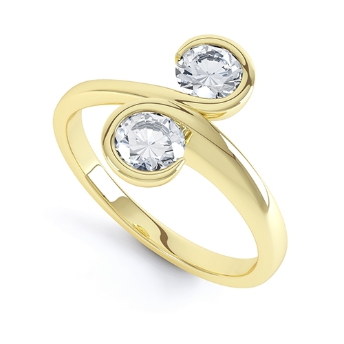 Lexia Yellow Gold 2 Stone Diamond Ring