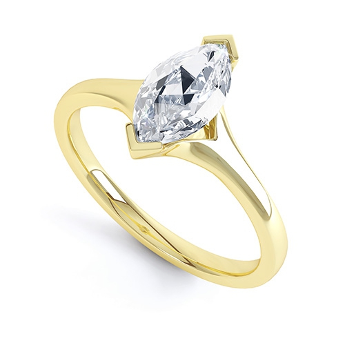 Natalia Yellow Gold Marquise Diamond Engagement Ring