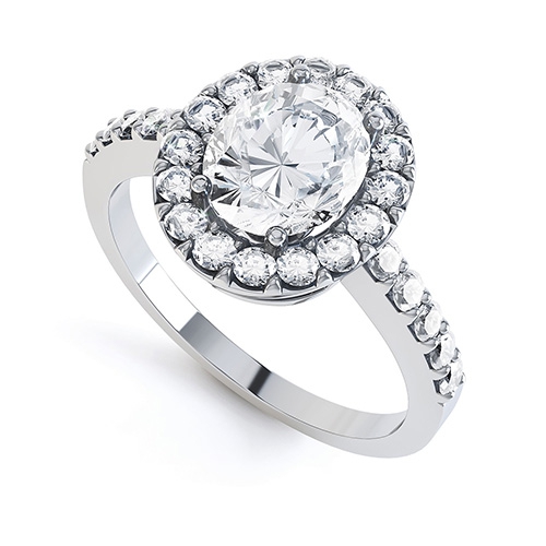 Marjorie Oval Cluster Engagement Ring
