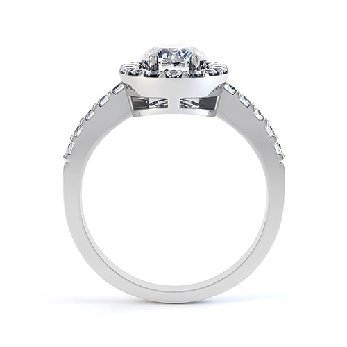 Marjorie Oval Cluster Engagement Ring Side View