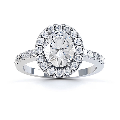 Marjorie Oval Cluster Engagement Ring Top View 