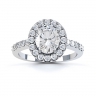 Marjorie Oval Cluster Engagement Ring Top View  thumbnail