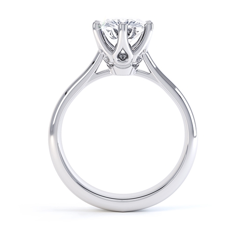 Lena 6 Claw Engagement Ring Side View 