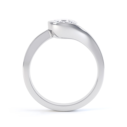 Mirena Part Rubover Engagement Ring Side View 
