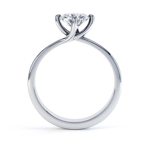Lyra Four Claw Diamond Ring Side View