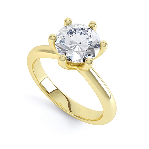 Raina Yellow Gold 6 Claw Engagement Ring