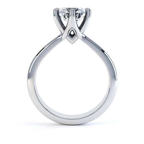 Raina 6 Claw Engagement Ring Side View
