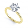 Lila Yellow Gold 6 Claw Diamond Ring thumbnail