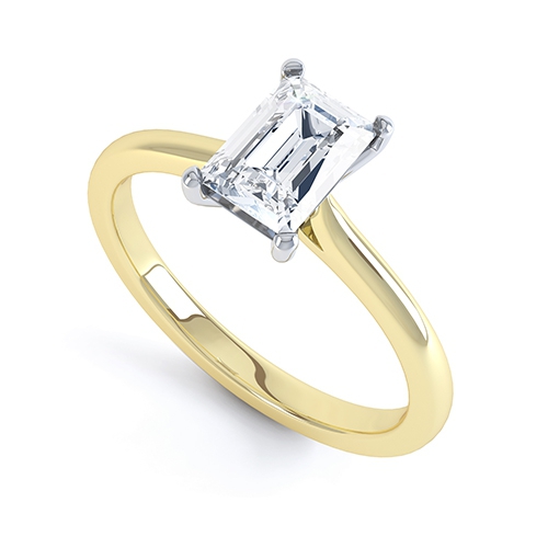 Gabriella Yellow Gold Emerald Cut Diamond Ring