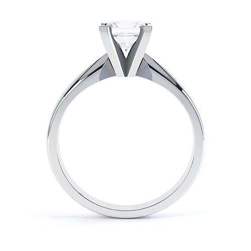 Cerise Princess Cut Engagement Ring Side View