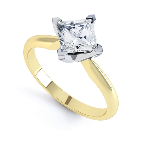 Clarissa Yellow Gold Princess Cut Engagement Ring