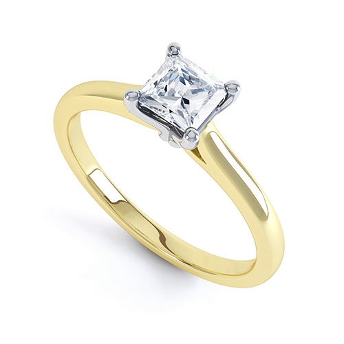 Manila Yellow Gold Princess Cut Engagement Ring