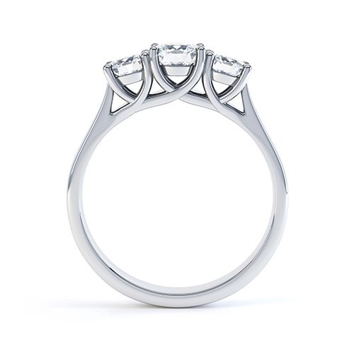 Loletta 3 Stone Engagement Ring Side View