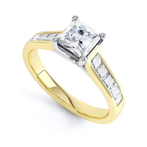 Aurelia Yellow Gold Princess Cut Diamond Ring Set