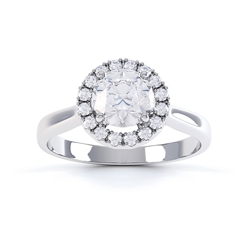 Alani Round Diamond Cluster Ring Top View 