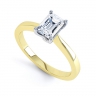 Ava Yellow Gold Tapered Shoulder Emerald Diamond Ring thumbnail