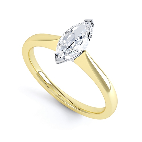 Amoret Yellow Gold Marquise Cut Diamond Ring