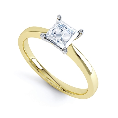 Ada Yellow Gold Princess Cut Engagement Ring