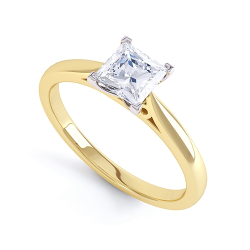 Romilly Yellow Gold Princess Cut Diamond Ring