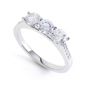 Melody 3 Stone Diamond Shoulder Ring 