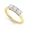 Celestia Yellow Gold 3 Stone Diamond Engagement Ring thumbnail