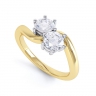 Celeste Yellow Gold 2 Stone Engagement Ring thumbnail